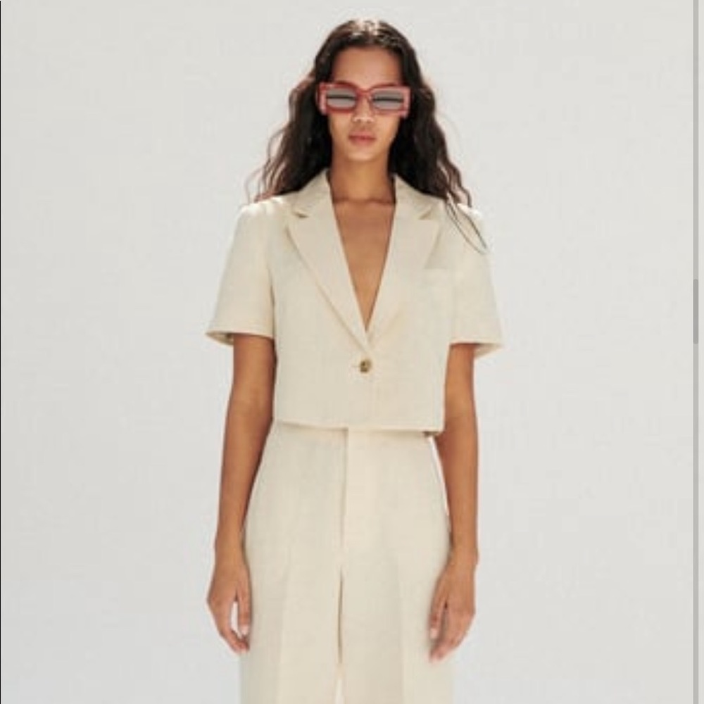 Zara Cropped short sleeve blazer
